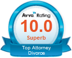 Badge for Avvo Rating 10.0 Superb - Top Attorney Divorce 